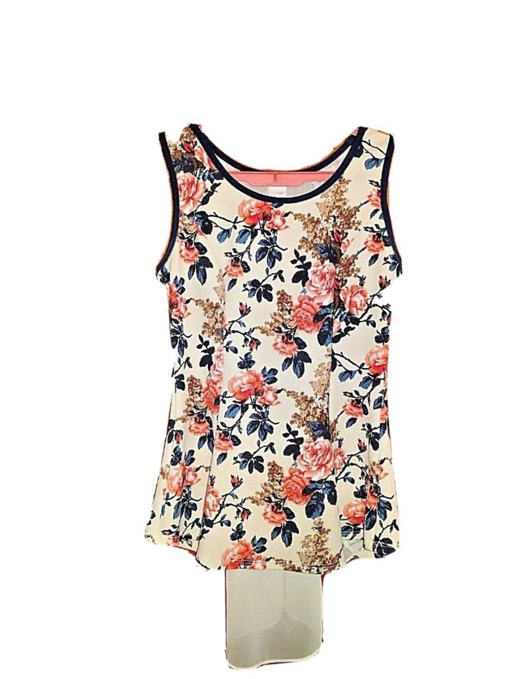 Fashion Magazine Blouse Women’s Size Medium Sleeveless Floral Print Peplum Top